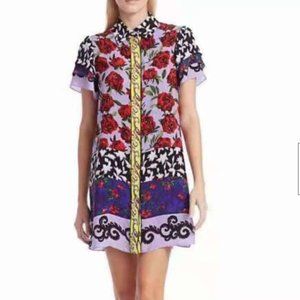 Alice + Olivia Button Front Floral Shirt Dress Size Small